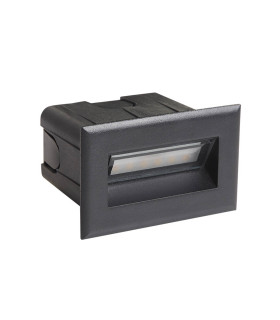 Erba 8.5cm Outdoor Recessed Wall Lamp Black 4000K Neutral White IP65-1