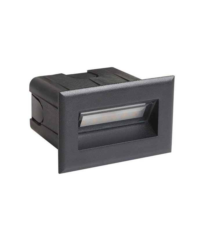 Erba 8.5cm Outdoor Recessed Wall Lamp Black 4000K Neutral White IP65-1