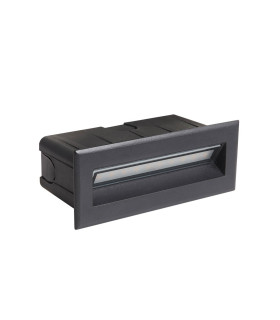 Erba 13.5cm Outdoor Recessed Wall Lamp Black 4000K Neutral White IP65-2