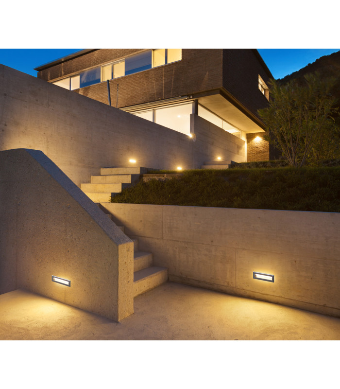 Erba 13.5cm Outdoor Recessed Wall Lamp Black 3000K Warm White IP65-5