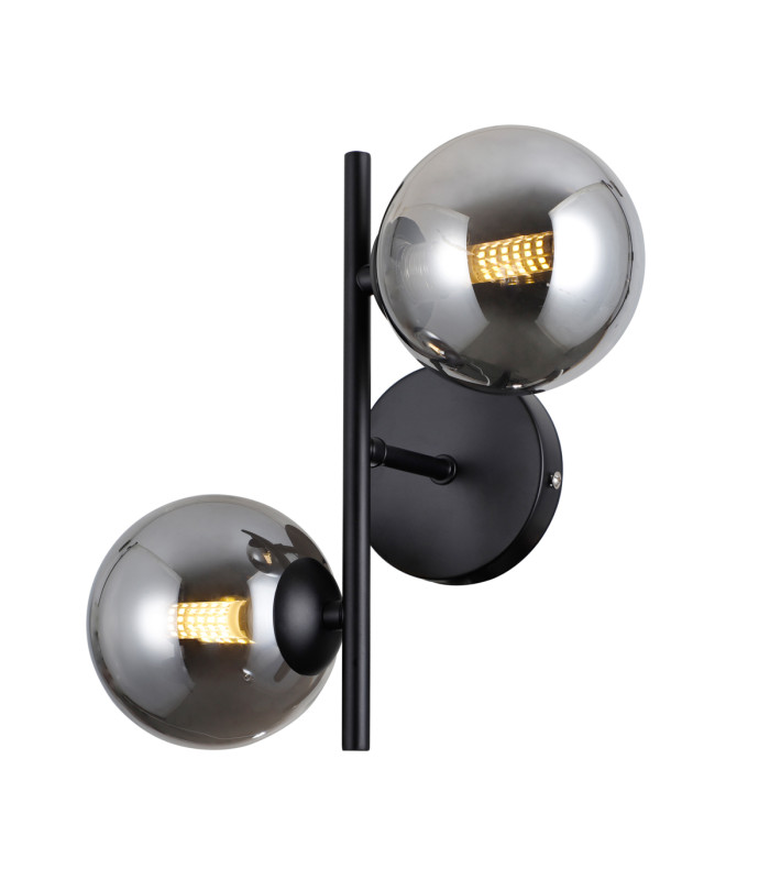 Erimida Globe Wall Lights Matt Black 2xG9-1