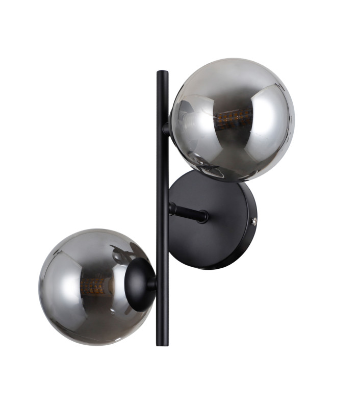 Erimida Globe Wall Lights Matt Black 2xG9-2