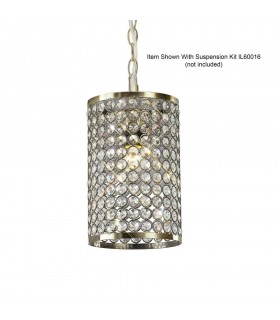 Crystal Cylinder SHADE ONLY Antique Brass, Crystal - 1