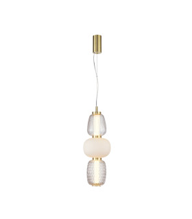 Eris 45cm Slim Pendant Ceiling Light Gold With Shine 3000K Warm White-1