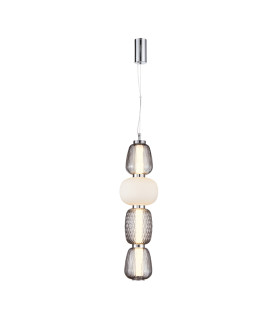 Eris 60cm Slim Pendant Ceiling Light Chrome 3000K Warm White-1