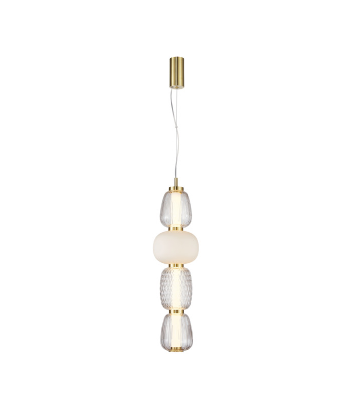 Eris 60cm Slim Pendant Ceiling Light Gold With Shine 3000K Warm White-1