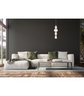 Eris 60cm Slim Pendant Ceiling Light Chrome 3000K Warm White-5