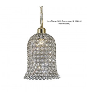 Crystal Bell SHADE ONLY Antique Brass, Crystal - 1