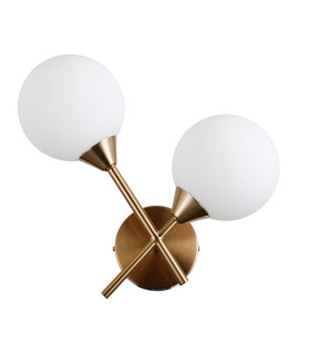 Evora Globe Wall Lights Honey Brass 2xG9-2