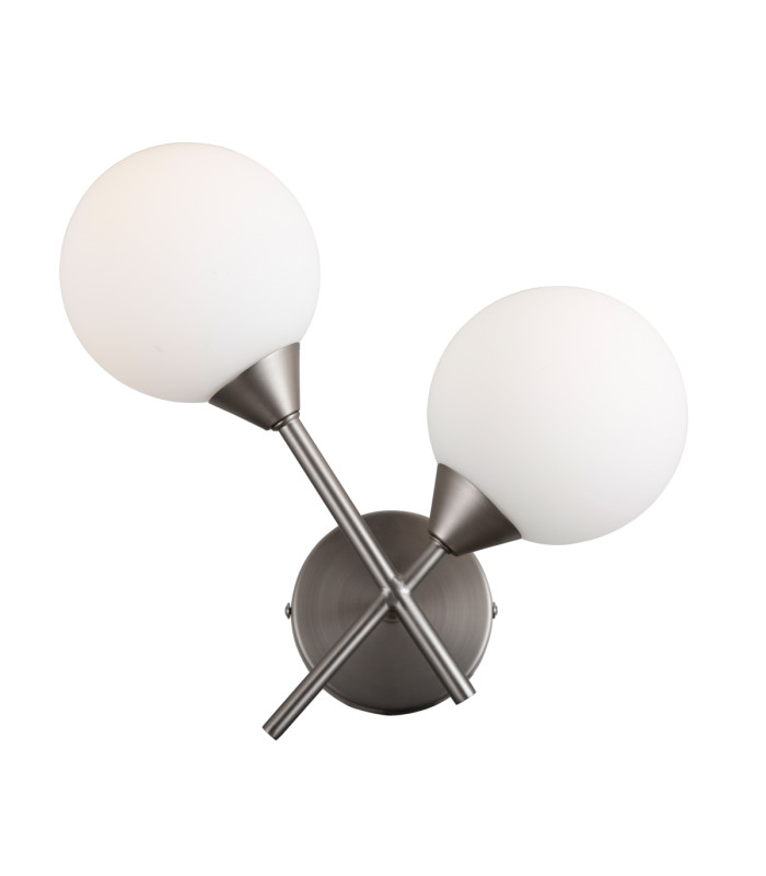 Evora Globe Wall Lights Satin Nickel 2xG9-1