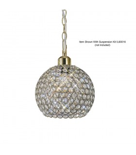 Crystal Globe SHADE ONLY Antique Brass, Crystal - 1