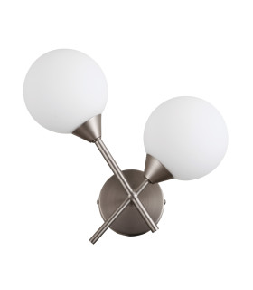 Evora Globe Wall Lights Satin Nickel 2xG9-2