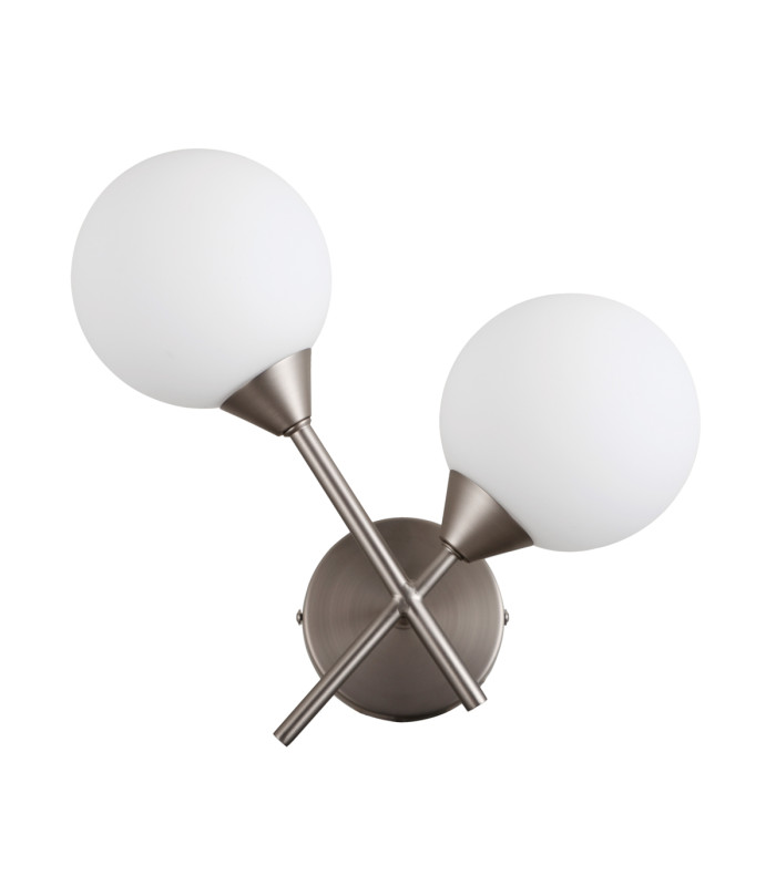 Evora Globe Wall Lights Satin Nickel 2xG9-2