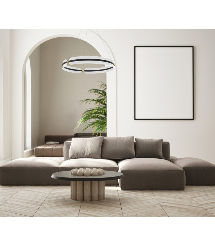 Faris LED Pendant Ceiling Light Black Gold 3000K Warm White-5