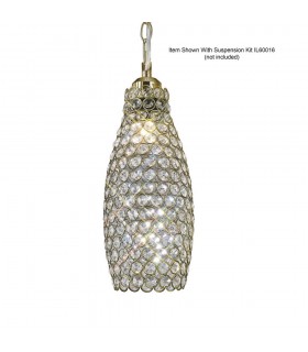 Crystal Drum SHADE ONLY Antique Brass, Crystal - 1