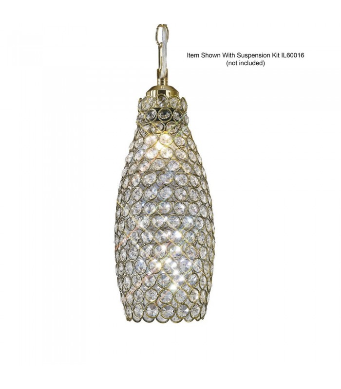 Crystal Drum SHADE ONLY Antique Brass, Crystal - 1