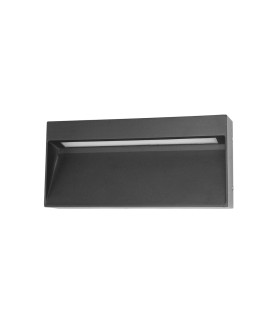 Fenis Rectangle Outdoor Flush Wall Lamp Black 3000K Warm White IP54-1