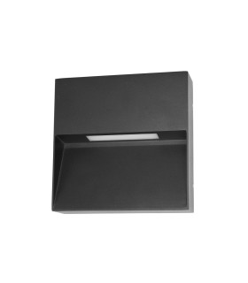 Fenis Square Outdoor Flush Wall Lamp Black 4000K Neutral White IP54-1