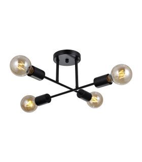 Formio Multi Arm Semi Flush Ceiling Lamp Matt Black 4xE27-2