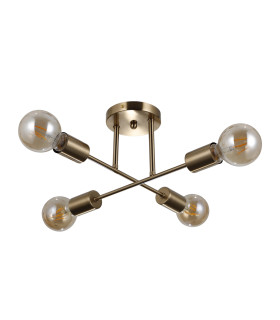 Formio Multi Arm Semi Flush Ceiling Lamp Honey Brass 4xE27-1
