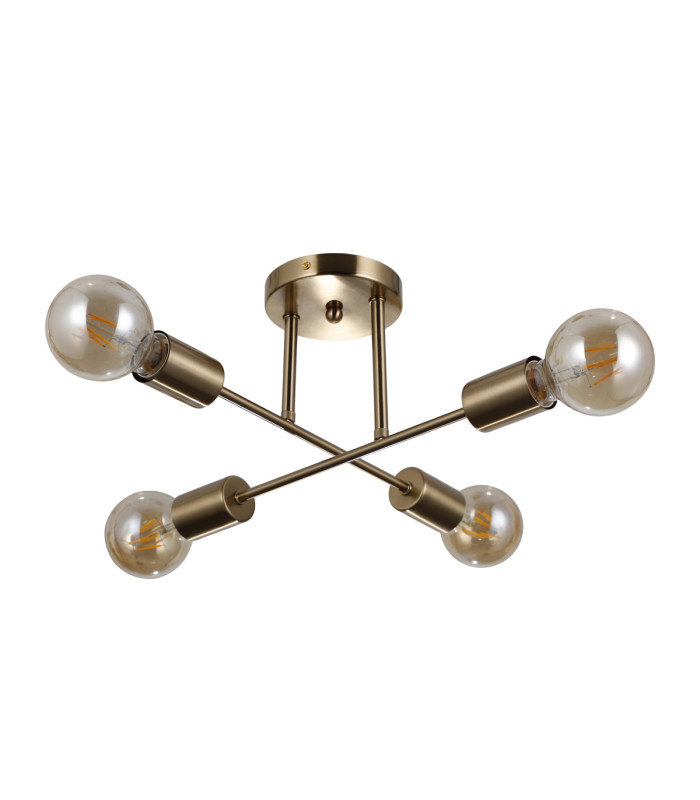 Formio Multi Arm Semi Flush Ceiling Lamp Honey Brass 4xE27-1