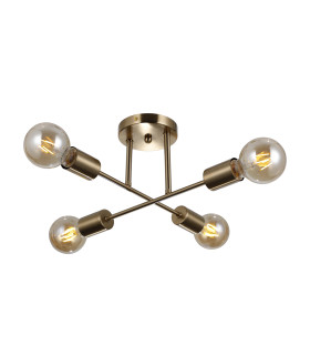 Formio Multi Arm Semi Flush Ceiling Lamp Honey Brass 4xE27-2