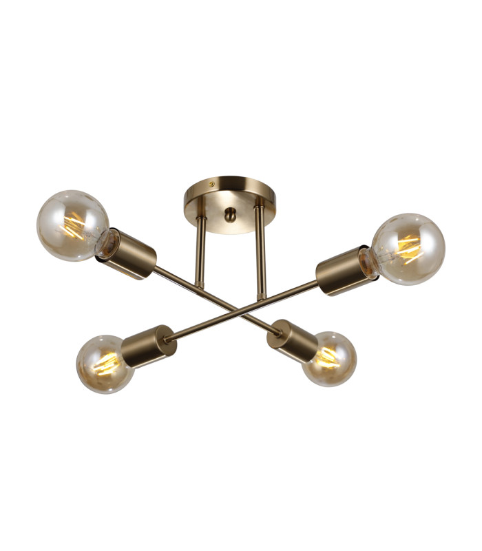 Formio Multi Arm Semi Flush Ceiling Lamp Honey Brass 4xE27-2