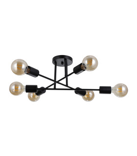 Formio Multi Arm Semi Flush Ceiling Lamp Matt Black 6xE27-1