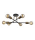 Formio Multi Arm Semi Flush Ceiling Lamp Matt Black Honey Brass 6xE27-2