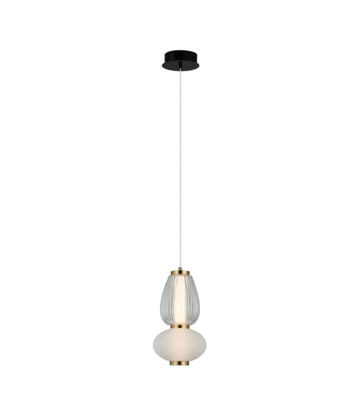 Gastel 34cm Slim Pendant Ceiling Light Black White 3000K Warm White-1