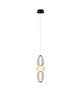 Gastel 45cm Slim Pendant Ceiling Light Black White 3000K Warm White-1