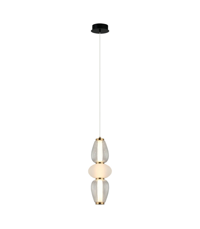 Gastel 45cm Slim Pendant Ceiling Light Black White 3000K Warm White-1