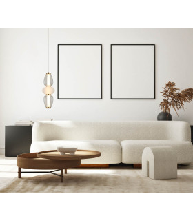 Gastel 45cm Slim Pendant Ceiling Light Black White 3000K Warm White-5