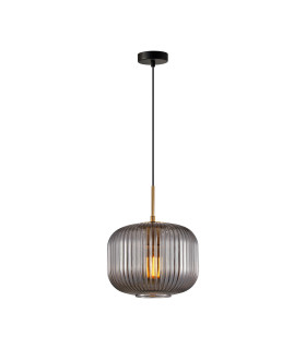 Gavino Dome Pendant Ceiling Light Gold with Smoked Shade-1