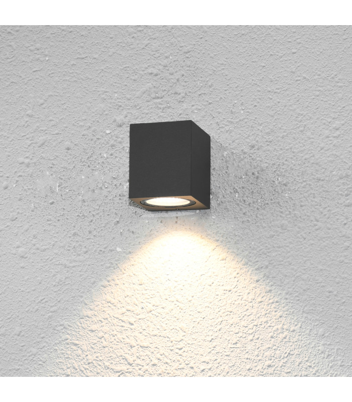 Genta Square Outdoor Wall Down Lamp Black IP54-1