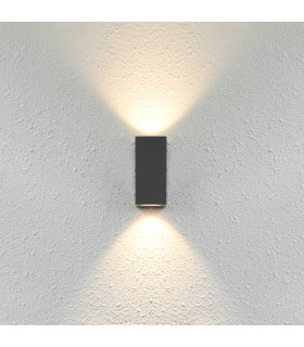 Genta Square Outdoor Up Down Wall Lamp Black 2xGU10 IP54-1