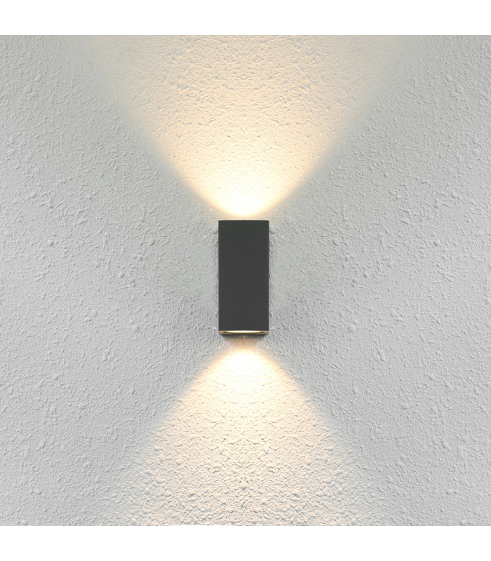 Genta Square Outdoor Up Down Wall Lamp Black 2xGU10 IP54-1