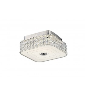 Square Flush Ceiling 18W 1050lm LED 4000K Polished Chrome, Crystal - 1