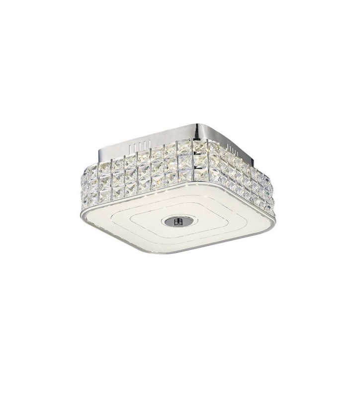 Square Flush Ceiling 18W 1050lm LED 4000K Polished Chrome, Crystal - 1