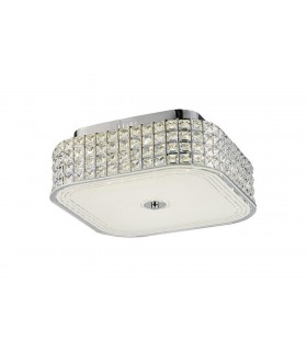 Square Flush Ceiling 30W 1450lm LED 4000K Polished Chrome, Crystal - 1