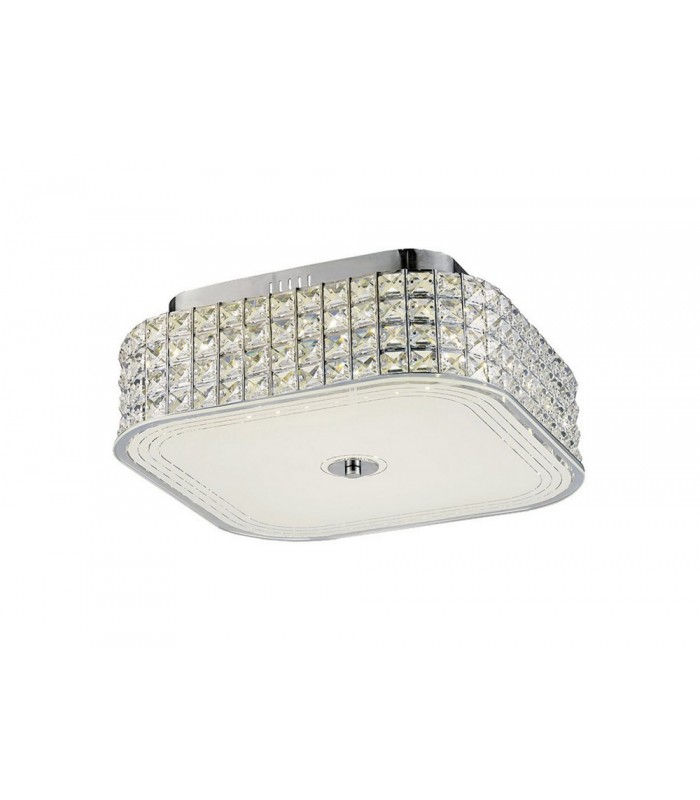 Square Flush Ceiling 30W 1450lm LED 4000K Polished Chrome, Crystal - 1