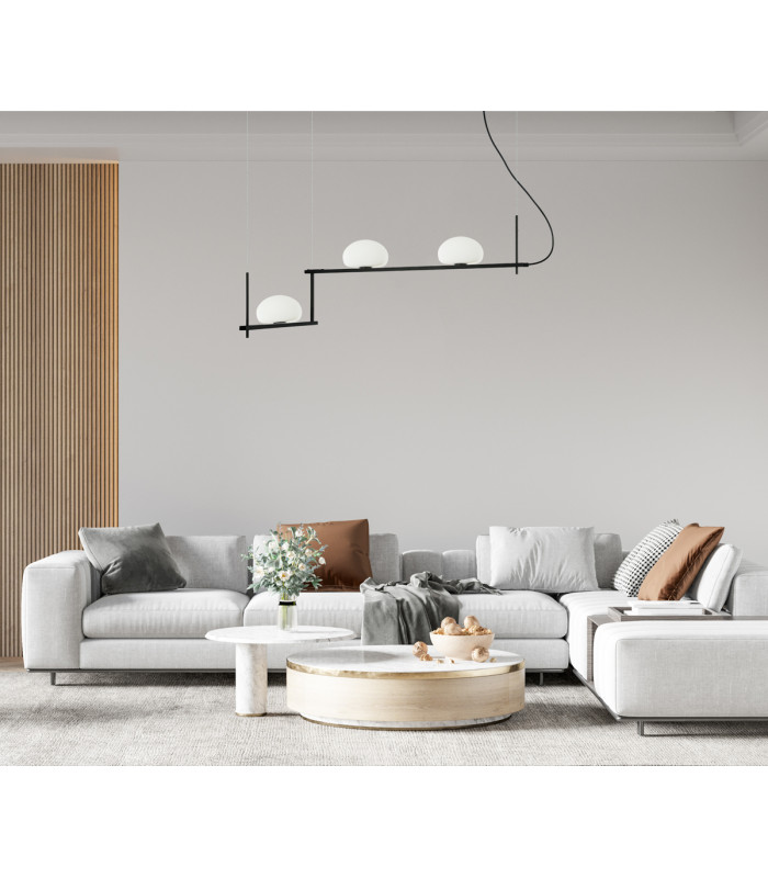 Kernio Bar Pendant Ceiling Light Black 3xG9-5