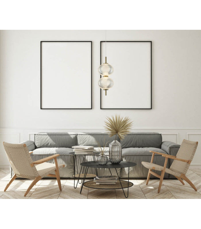 Lazie Slim Pendant Ceiling Light Brass 3000K Warm White 2xLED-5