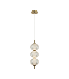 Lazie Slim Pendant Ceiling Light Brass 3000K Warm White 3xLED-1