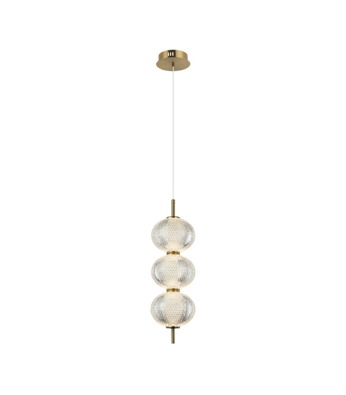 Lazie Slim Pendant Ceiling Light Brass 3000K Warm White 3xLED-1