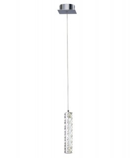 Ceiling Pendant 1 Drop 6W LED 4000K Polished Chrome, Crystal - 1