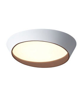 Lucano Decorative Flush Ceiling Light White Gold 3000K Warm White-1