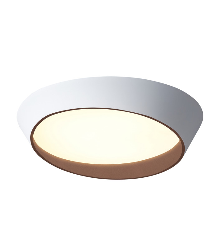 Lucano Decorative Flush Ceiling Light White Gold 3000K Warm White-1