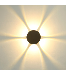 Macba 12cm Outdoor Flush Wall Lamp Black 3000k Warm White IP54-1