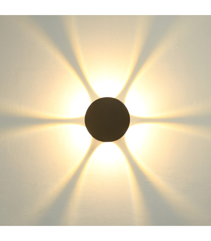 Macba 12cm Outdoor Flush Wall Lamp Black 4000k Neutral White IP54-1